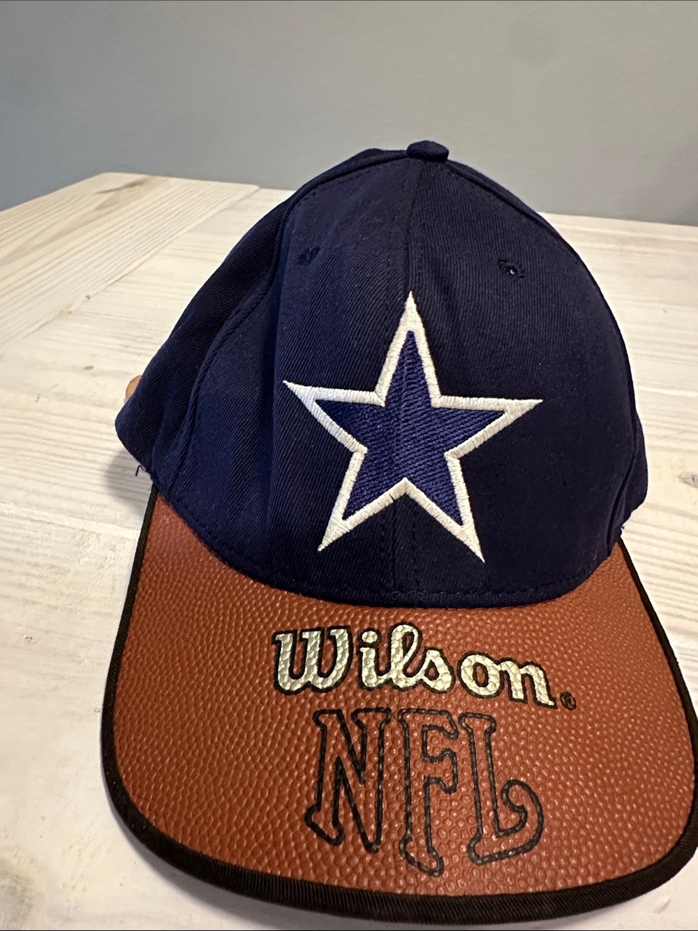 Wilson Navy and Brown Star Logo NFL Baseball Cap